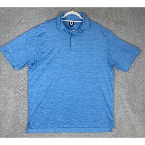 FootJoy Golf Polo Shirt Mens Large Blue Heather Short Sleeve EUC